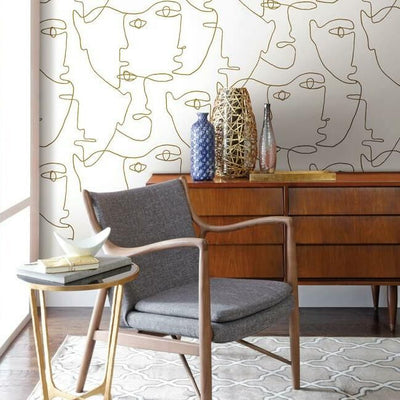 product image for Pablo Portraits Peel & Stick Wallpaper in Gold by York Wallcoverings 47