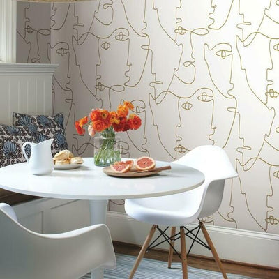 product image for Pablo Portraits Peel & Stick Wallpaper in Gold by York Wallcoverings 58