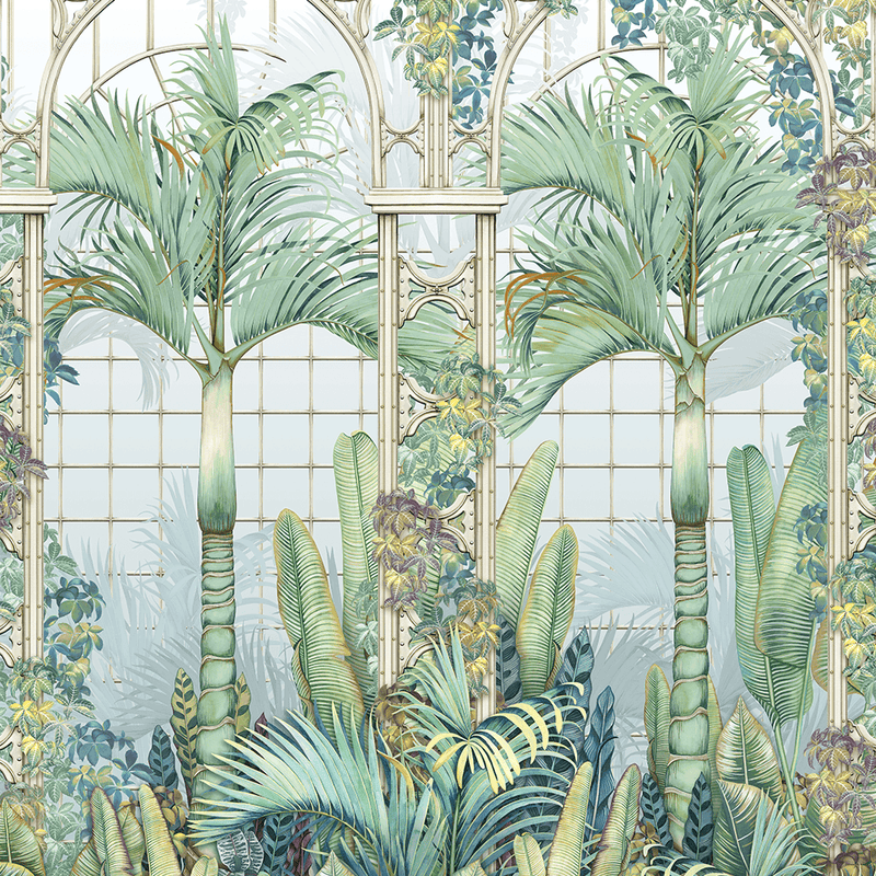 media image for sample palm house wall mural in sky from the mansfield park collection by osborne little 1 275