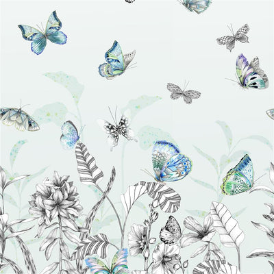 product image of Papillons Wall Mural in Eau De Nil from the Mandora Collection by Designers Guild 510