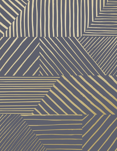 product image for Parquet Wallpaper in Gold on Charcoal design by Thatcher Studio 93