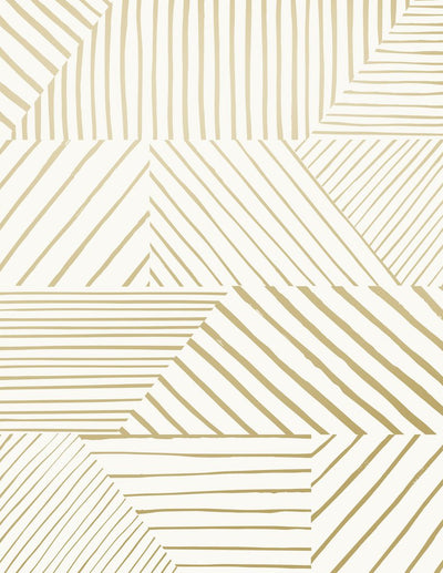 product image for Parquet Wallpaper in Gold on Cream design by Thatcher Studio 65