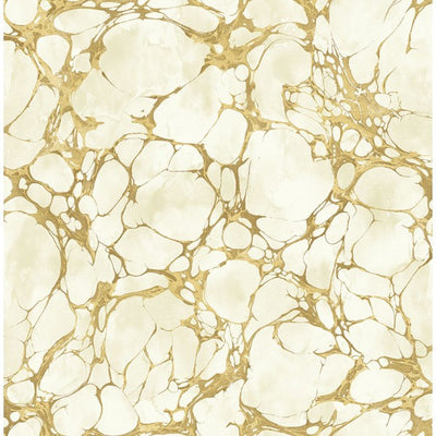 product image for Patina Marble Wallpaper in Gold and Ivory by Seabrook Wallcoverings 56