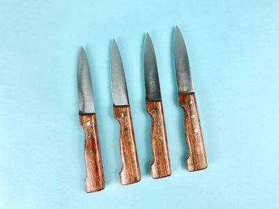 product image of au nain boucher set of 4 rosewood handle steak knives in leather pouch 1 563
