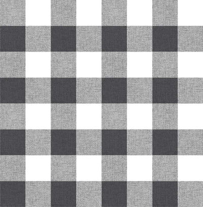 product image of Picnic Plaid Peel-and-Stick Wallpaper in Black and White by NextWall 527