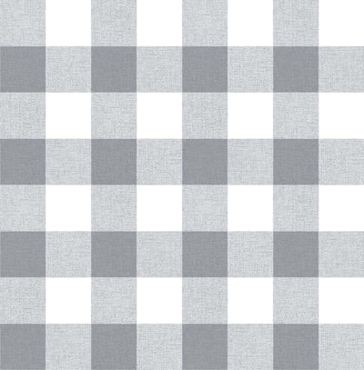 product image of Picnic Plaid Peel-and-Stick Wallpaper in Grey and White by NextWall 59