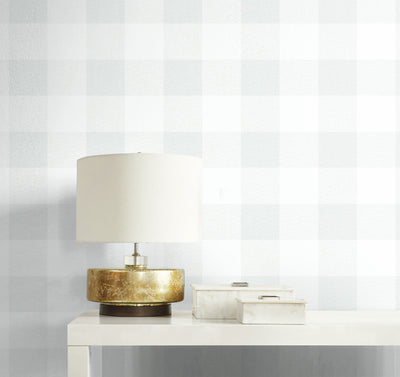 product image of Picnic Plaid Wallpaper in White Sands from the Beach House Collection by Seabrook Wallcoverings 540