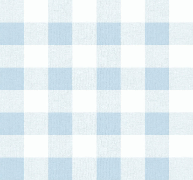 media image for Picnic Plaid Wallpaper in Blue Oasis from the Beach House Collection by Seabrook Wallcoverings 262