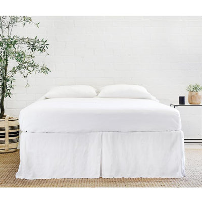 product image for Pleated Linen Bedskirt in White 59