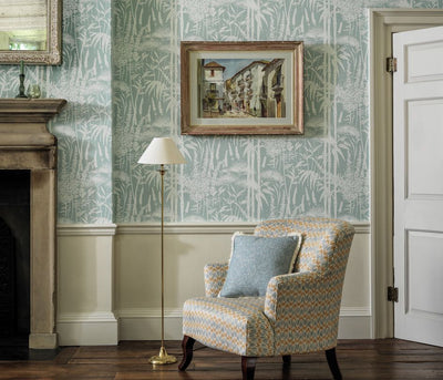 product image for Signature Poiteau Aqua Wallpaper by Nina Campbell 2