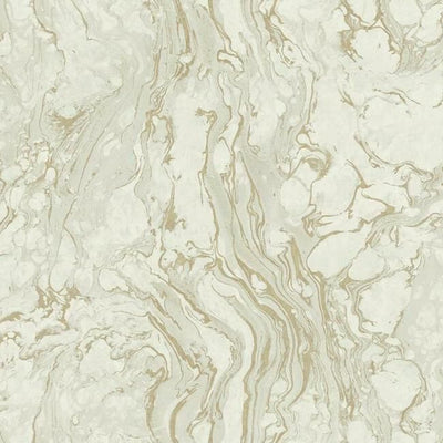 product image of Polished Marble Wallpaper in White and Gold from the Ronald Redding 24 Karat Collection by York Wallcoverings 565