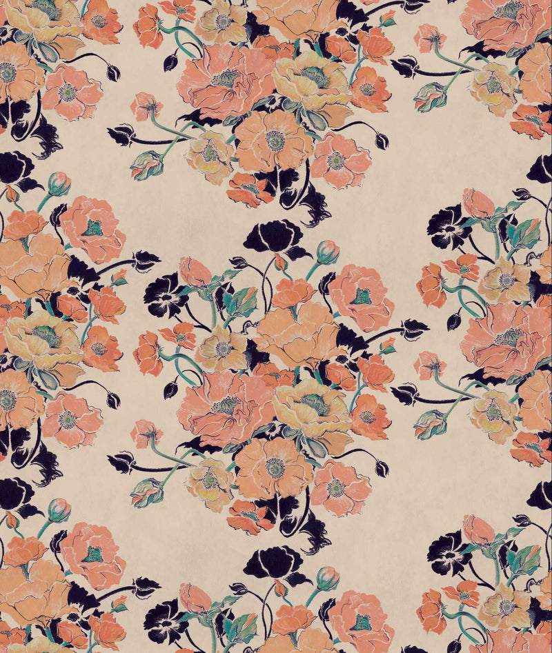 media image for Poppie Wallpaper in Peaches 250