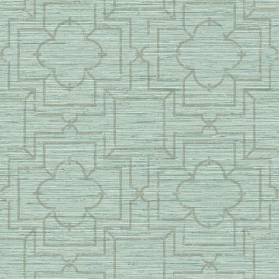 product image of Quatrefoil Trellis Peel & Stick Wallpaper in Blue by York Wallcoverings 514