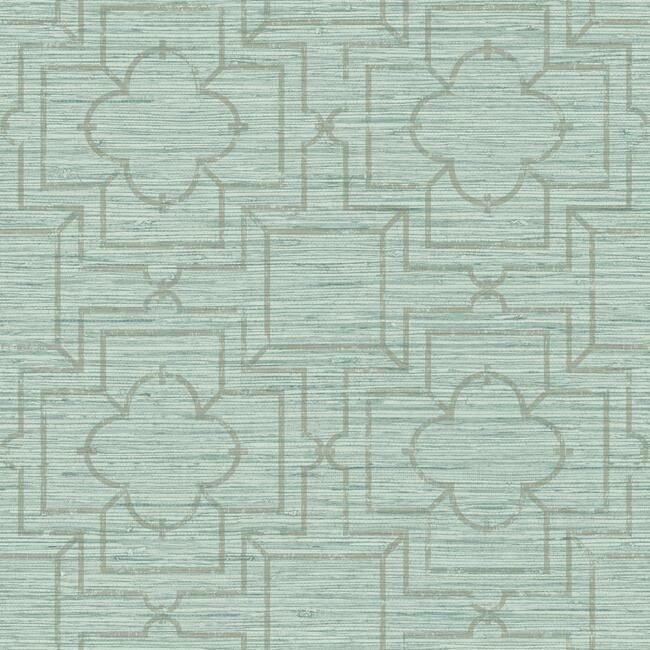 media image for Quatrefoil Trellis Peel & Stick Wallpaper in Blue by York Wallcoverings 264