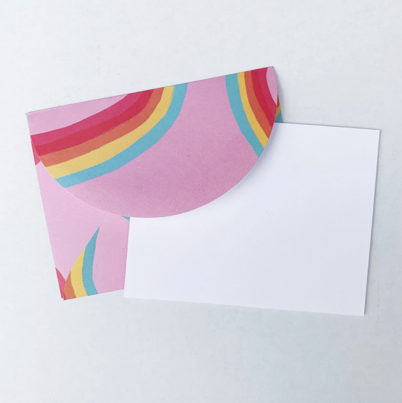 media image for rainbow ribbon patterned envelope note set 1 213