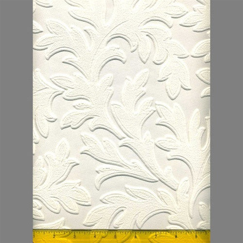 media image for Anaglypta Premium Textured Vinyl High Leaf Floral Paintable Wallpaper by Burke Decor 295