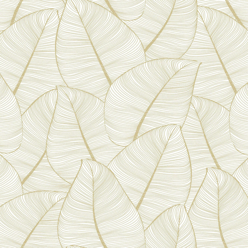 media image for Tropical Metallic Leaf Peel & Stick Wallpaper in Gold 278