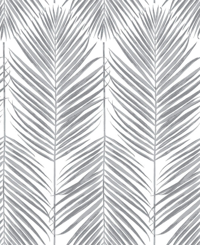 media image for Palm Caribbean Peel & Stick Wallpaper in Grey  284