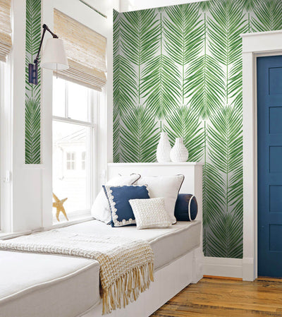 product image for Palm Caribbean Peel & Stick Wallpaper in Green 33