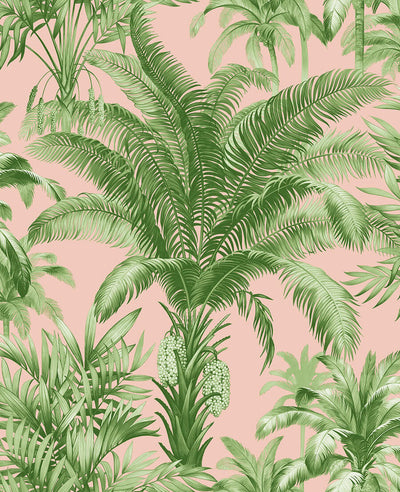 product image of Palm Grove Peel & Stick Wallpaper in Green & Pink 535