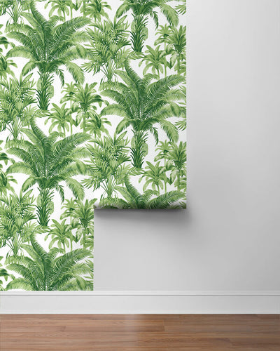 product image for Palm Grove Peel & Stick Wallpaper in Green & White 83