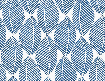 product image for Spot Leaves Peel & Stick Wallpaper in Blue & White 69