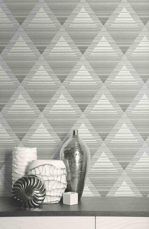 media image for Metallic Rhombus Wallpaper in Grey 291