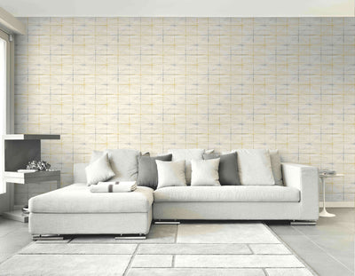 product image for Metallic Squares Wallpaper in Beige & Grey & Yellow 1