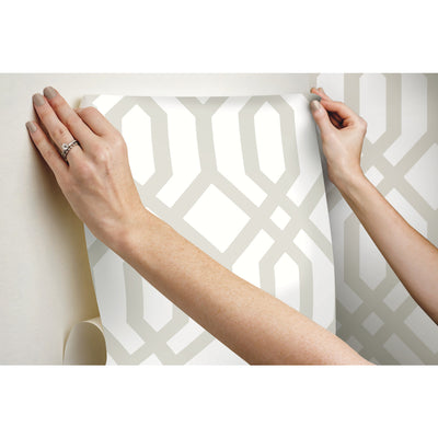 product image for Gazebo Lattice Peel & Stick Wallpaper in Taupe by York Wallcoverings 20