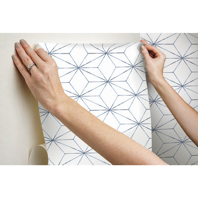 product image for Geo Blockstar Peel & Stick Wallpaper in Blue by York Wallcoverings 76