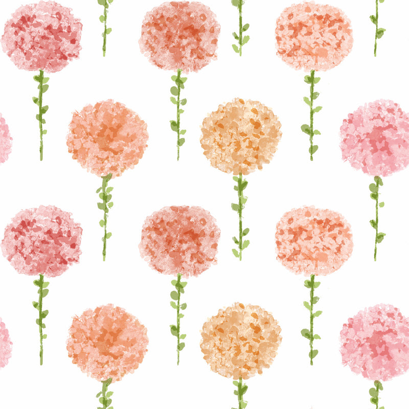 media image for Mum Floral Peel & Stick Wallpaper in Pink by York Wallcoverings 236