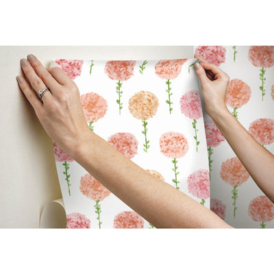 product image for Mum Floral Peel & Stick Wallpaper in Pink by York Wallcoverings 55