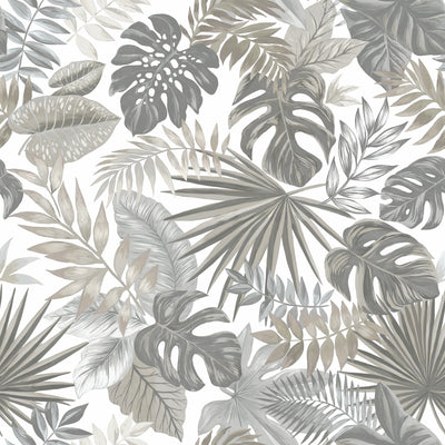 product image of Palm Frond Toss Peel & Stick Wallpaper in Grey by York Wallcoverings 539