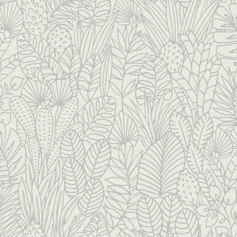 media image for Tropical Leaves Sketch Peel & Stick Wallpaper in Beige by York Wallcoverings 279