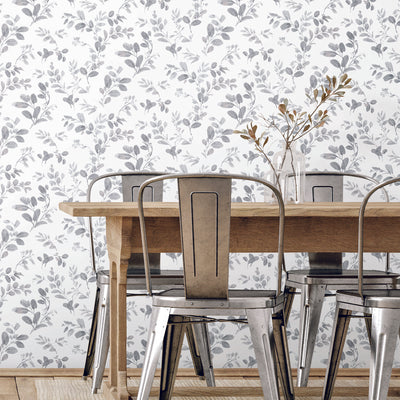 product image for Dancing Leaves Peel & Stick Wallpaper in Grey by York Wallcoverings 83