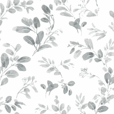 product image of Dancing Leaves Peel & Stick Wallpaper in Grey by York Wallcoverings 512