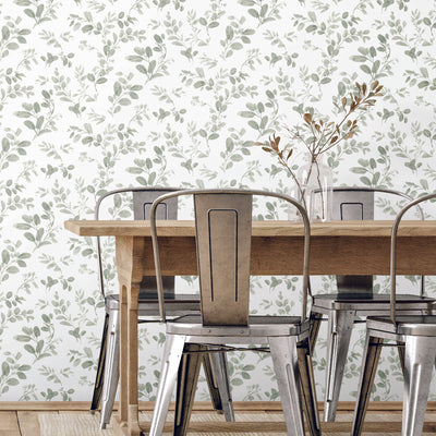 product image for Dancing Leaves Peel & Stick Wallpaper in Green by York Wallcoverings 28