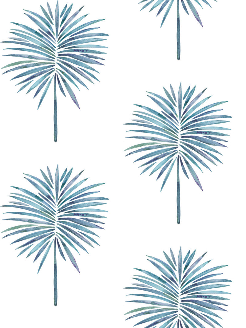 media image for Cat Coquillette Fun Fronds Peel & Stick Wallpaper in Blue by York Wallcoverings 221