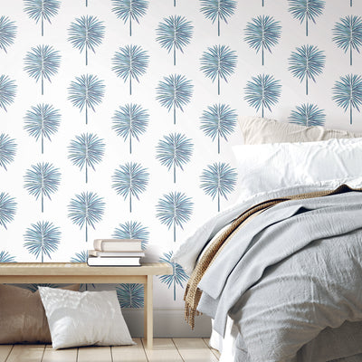 product image for Cat Coquillette Fun Fronds Peel & Stick Wallpaper in Blue by York Wallcoverings 22