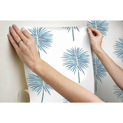 product image for Cat Coquillette Fun Fronds Peel & Stick Wallpaper in Blue by York Wallcoverings 15