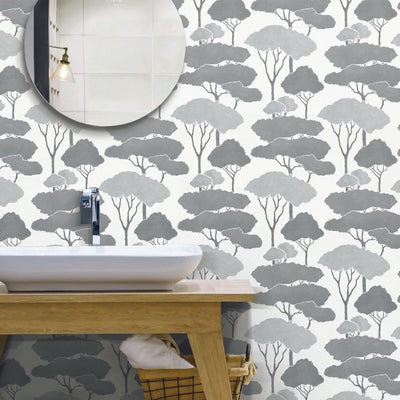 product image for Umbrella Pines Grey Peel & Stick Wallpaper by RoomMates for York Wallcoverings 99