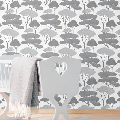 product image for Umbrella Pines Grey Peel & Stick Wallpaper by RoomMates for York Wallcoverings 2