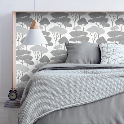 product image for Umbrella Pines Grey Peel & Stick Wallpaper by RoomMates for York Wallcoverings 24