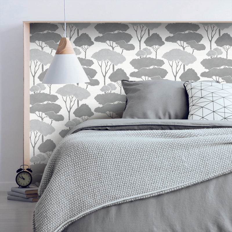 media image for Umbrella Pines Grey Peel & Stick Wallpaper by RoomMates for York Wallcoverings 258