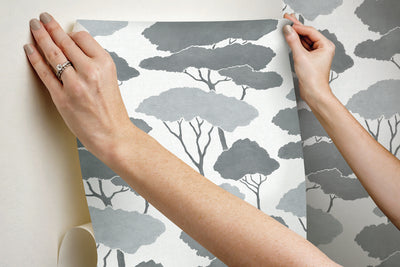 product image for Umbrella Pines Grey Peel & Stick Wallpaper by RoomMates for York Wallcoverings 82