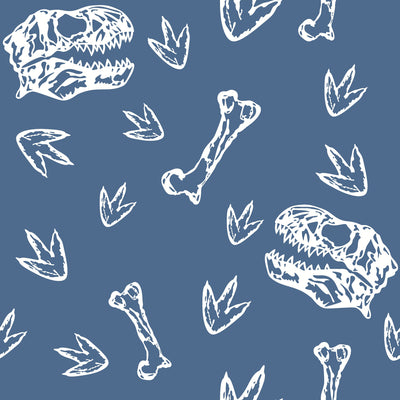 product image for Dinosaur Bones Peel & Stick Wallpaper in Blue by RoomMates 64