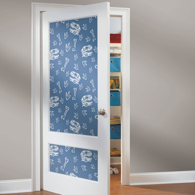 product image for Dinosaur Bones Peel & Stick Wallpaper in Blue by RoomMates 88