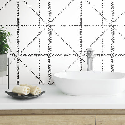 product image for Diamond Grid Specks Black Peel & Stick Wallpaper by York Wallcoverings 26