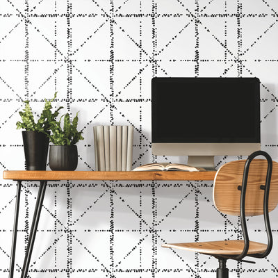 product image for Diamond Grid Specks Black Peel & Stick Wallpaper by York Wallcoverings 3