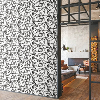 product image for Ribbon Trail Black Peel & Stick Wallpaper by York Wallcoverings 16